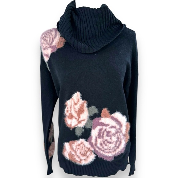 Charlie B Floral Textured Cowl Neck Sweater XS - Picture 1 of 7